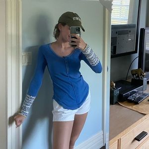 Blue, Detailed Cuff Free People Thermal in XS